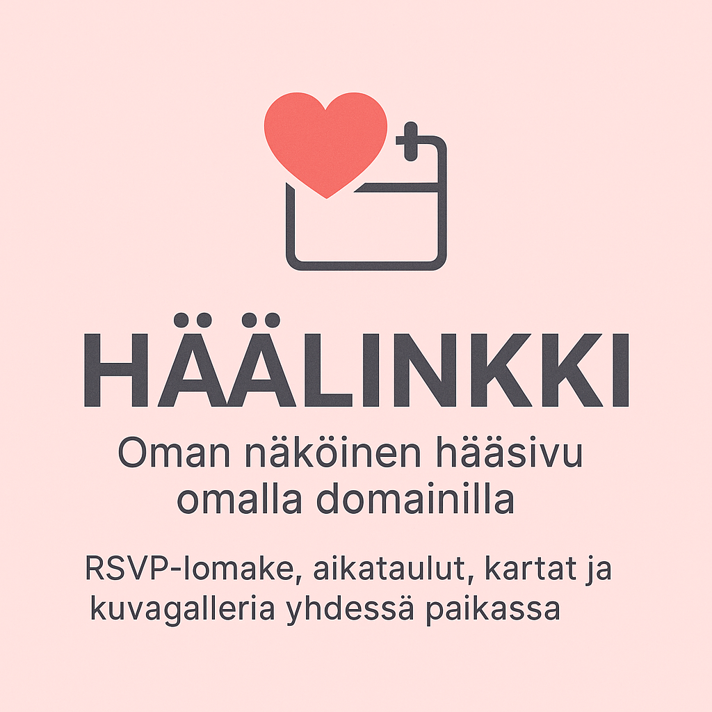 Häälinkki – oman näköinen hääsivu ilman alustarajoituksia